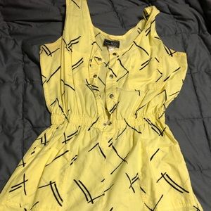 Vintage Yellow Printed Romper